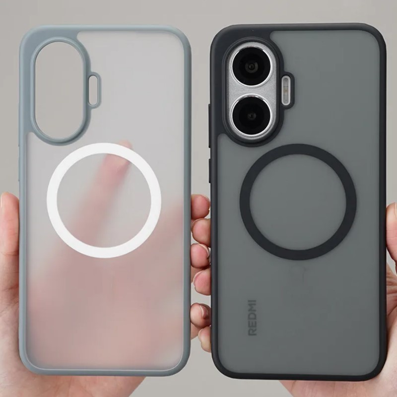 Clear Hybrid tpu+pc Magnetic Back Case For Redmi Turbo4 Pro/POCO F7 Slim Matte Shockproof Cover