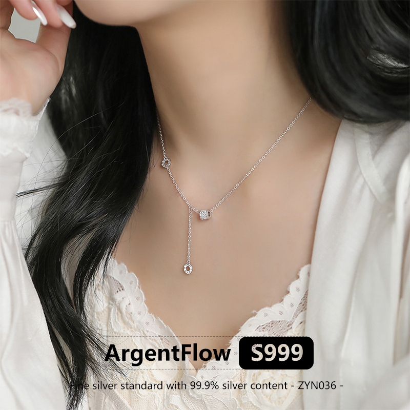 ArgentFlow จี้สร้อยคอเงินแท้คุณภาพสูง ไม่อันตรายต่อผิว สไตล์มินIMALIST โมเดิร์น เหมาะสำหรับเป็นของขว