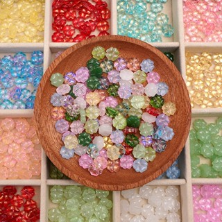 ลูกปัดแก้วรูปหญ้าสี่ใบ/ลูกปัดอะคริลิค 10.5/13.5มม10-20ชิ้น D…