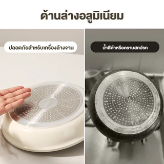 Ecowin ชุด4pcs กระทะเคลือบหินอ่อน 30CM wok +24CM กระทะ+24CMหม้อซุป+16CM หม้อนม กระทะไม่ติดใช้ได้กับเตาทุกประเภท