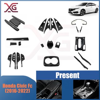 Honda Civic FC (2016-2022) ฝาครอบสวิตช์พวงมาลัยคาร์บอนไฟเบอร…