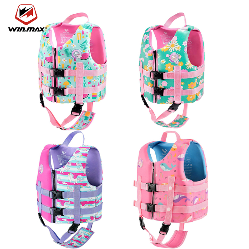 WINMAX เสื้อนิรภัยว่ายน้ำเด็ก ออกแบบเหมือนเสื้อแจ็คเก็ต มีสายรัดเพื่อความปลอดภัย