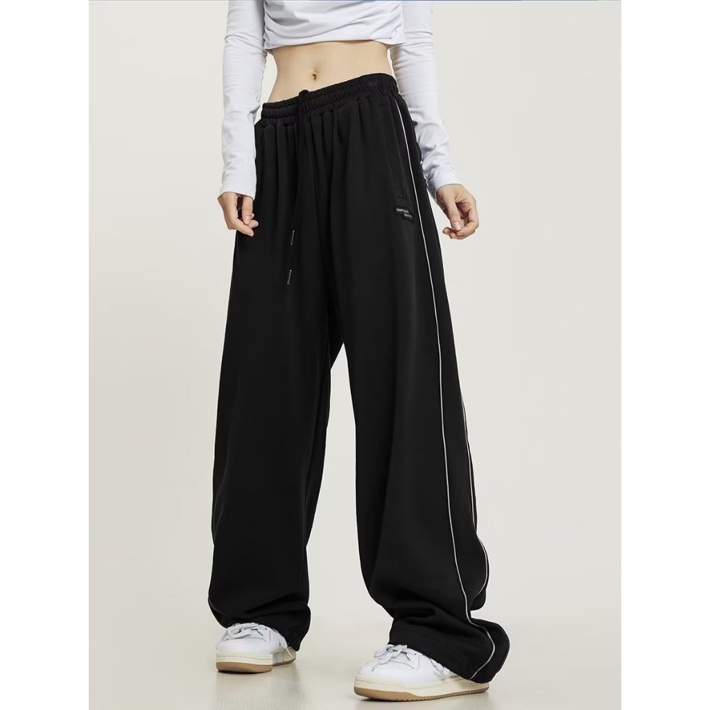 ED Mens Wide Sweatpants Baggy Ragged Sweatpants Pants สําหรับผู้ชายและผู้หญิง