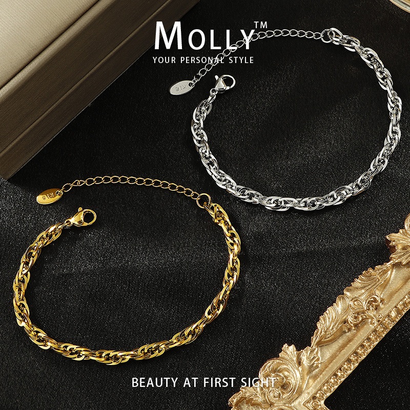 สแตนเลสสตีลสร้อยข้อมือโซ่หนาสําหรับผู้หญิง,ไม่ซีดจาง 18K Gold Plated Hypoallergenic Non Tarnish Minimalist แฟชั่นเครื่องประดับ