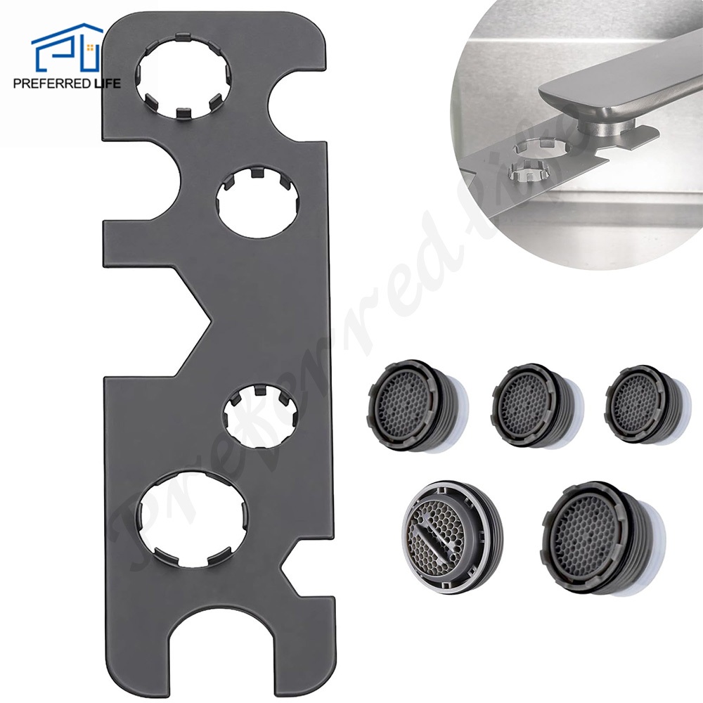 9 In 1 ก๊อกน้ํา Aerator Removal เครื่องมือ,โลหะ Aerator Key สําหรับซ่อนเกลียว TJ, TT, JR, STD และตัดด้านข้าง M16 M18 M20 M22 M24