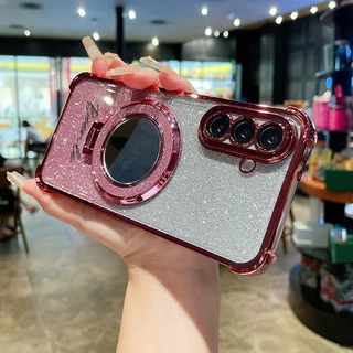 ใหม่เติมกระจกผู้ถือที่กําหนดเองชื่อเคสโทรศัพท์สําหรับ Samsung Galaxy A57 A56 5G A55 A37 A36 A26 5G ปลอก