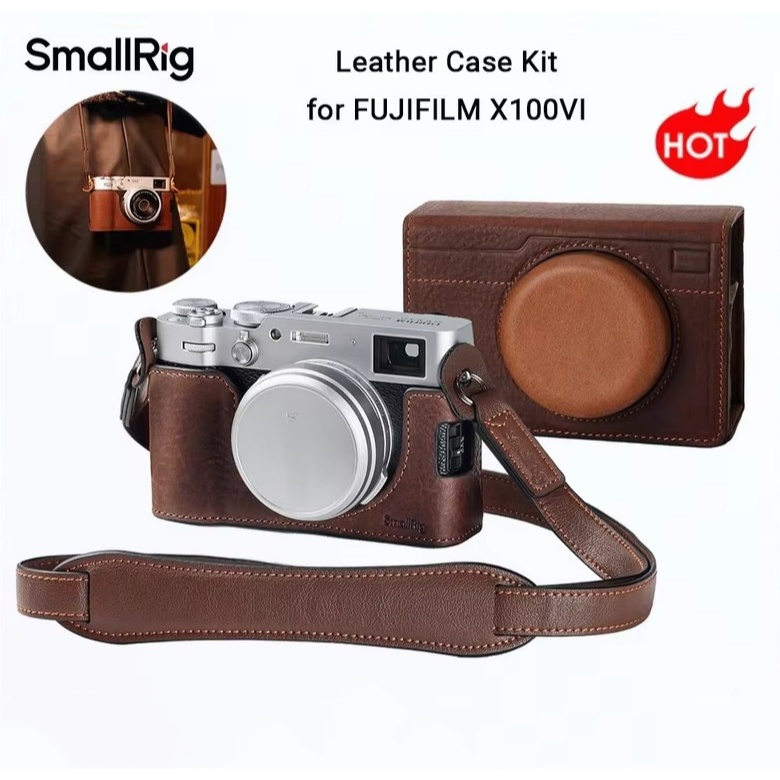 SmallRig X100VI Leather Case Kit for FUJIFILM X100VI, รวมหนัง Half Case, Flip Case Cover และสายคล้อง