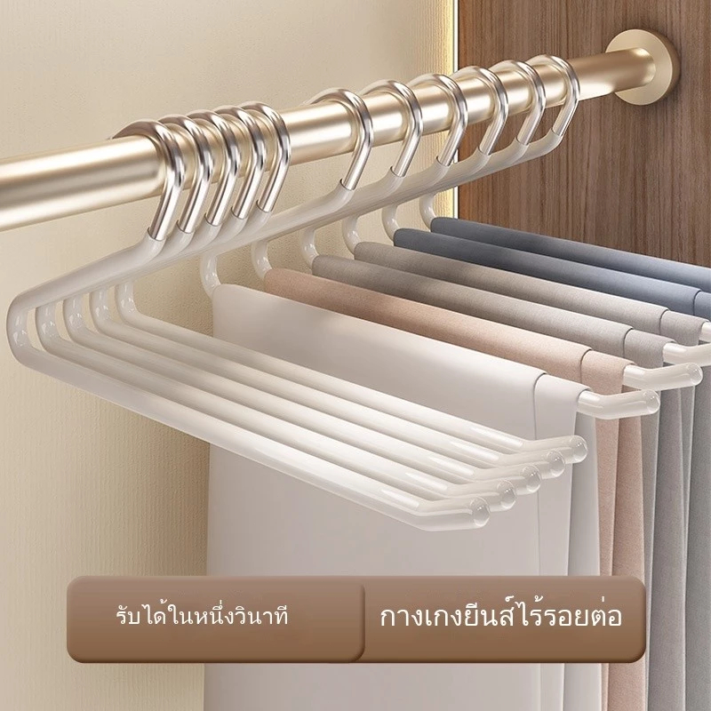 50ชิ้น ที่แขวนกางเกงในครัวเรือน ตู้เสื้อผ้าแบบไร้รอยต่อ ราวแขวนกางเกงรูปห่าน ไม้แขวนเสื้อสแตนเลส