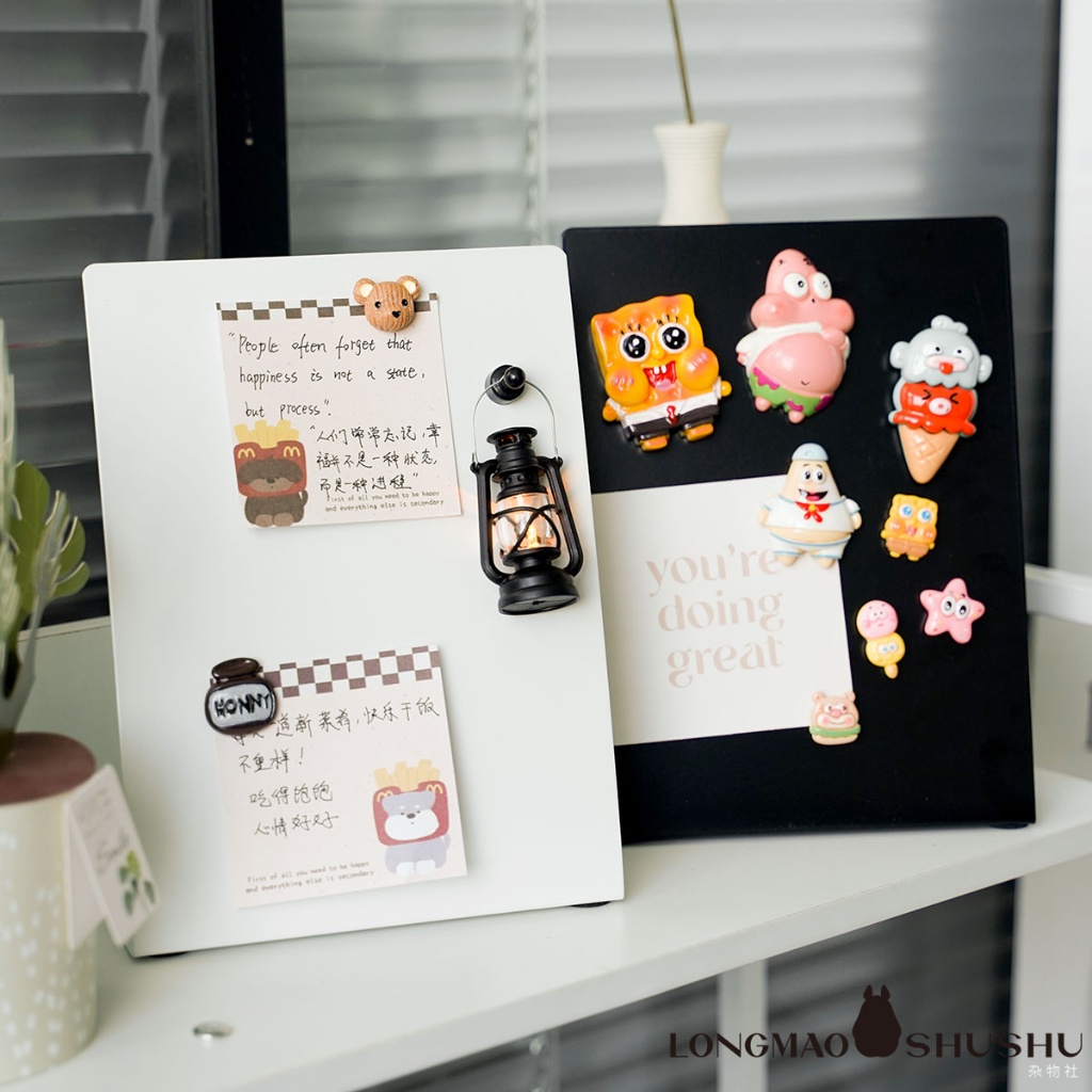 เดสก์ท็อปข้อความแม่เหล็ก Moard Office Note Board โลหะจอแสดงผลแม่เหล็ก DIY Photo Board