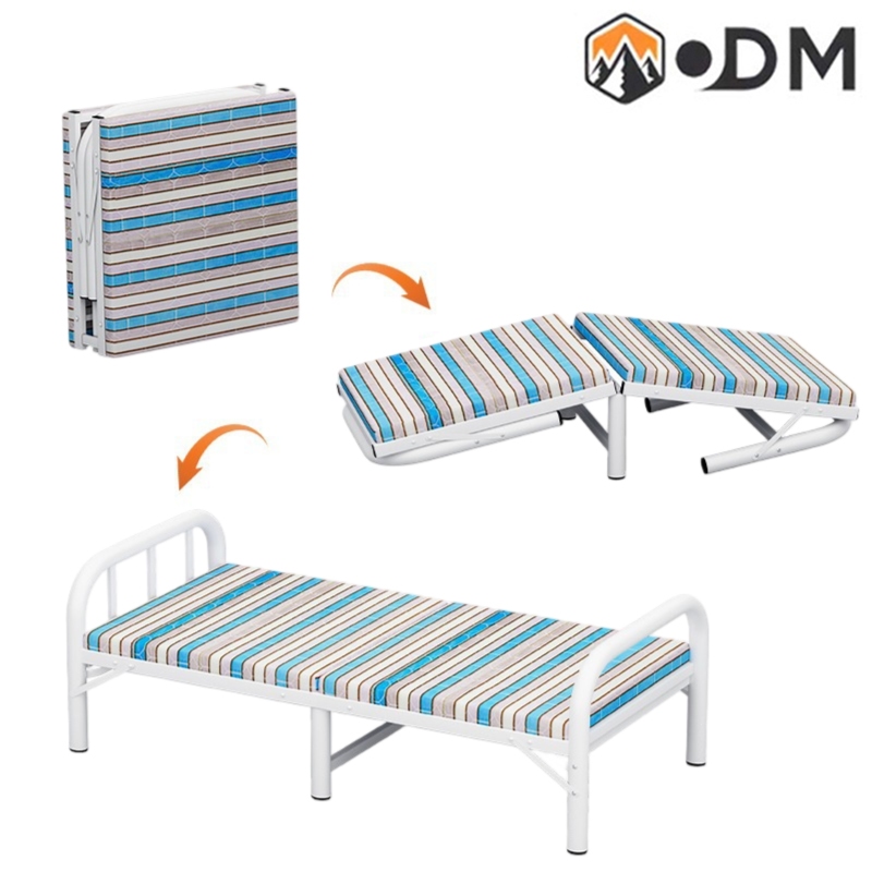OUTDOORMORE เตียงพับ เตียงเดี่ยว เตียงเหล็ก เตียงพกพา เตียงพับได้ เตียงสนาม ไม่ต้องติดตั้ง เตียง+ที่