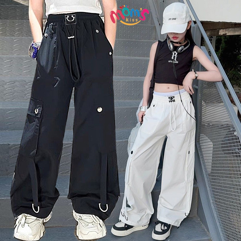 🪐พร้อมส่งด่วน🪐กางเกงคาร์โก้ขายาวสําหรับเด็กผู้หญิงมีสไตล์เนื้อผ้าใส่สบายระบายอากาศได้ดีเหมาะกับเด็กผู้หญิงใส่