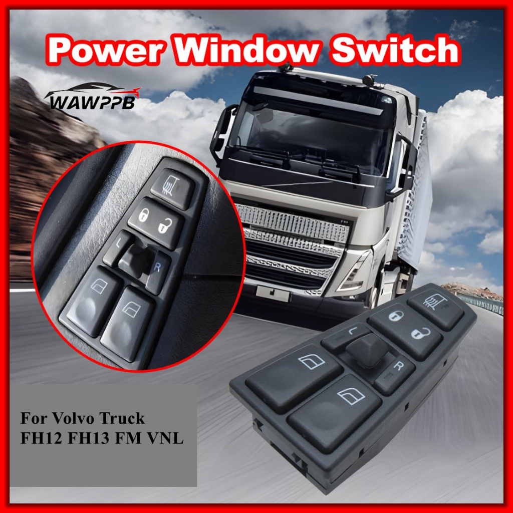 สวิตช์ควบคุมหลักหน้าต่างพลังงานรถยนต์สําหรับรถบรรทุก Volvo FH12 FH13 FM VNL 20752918 21543897