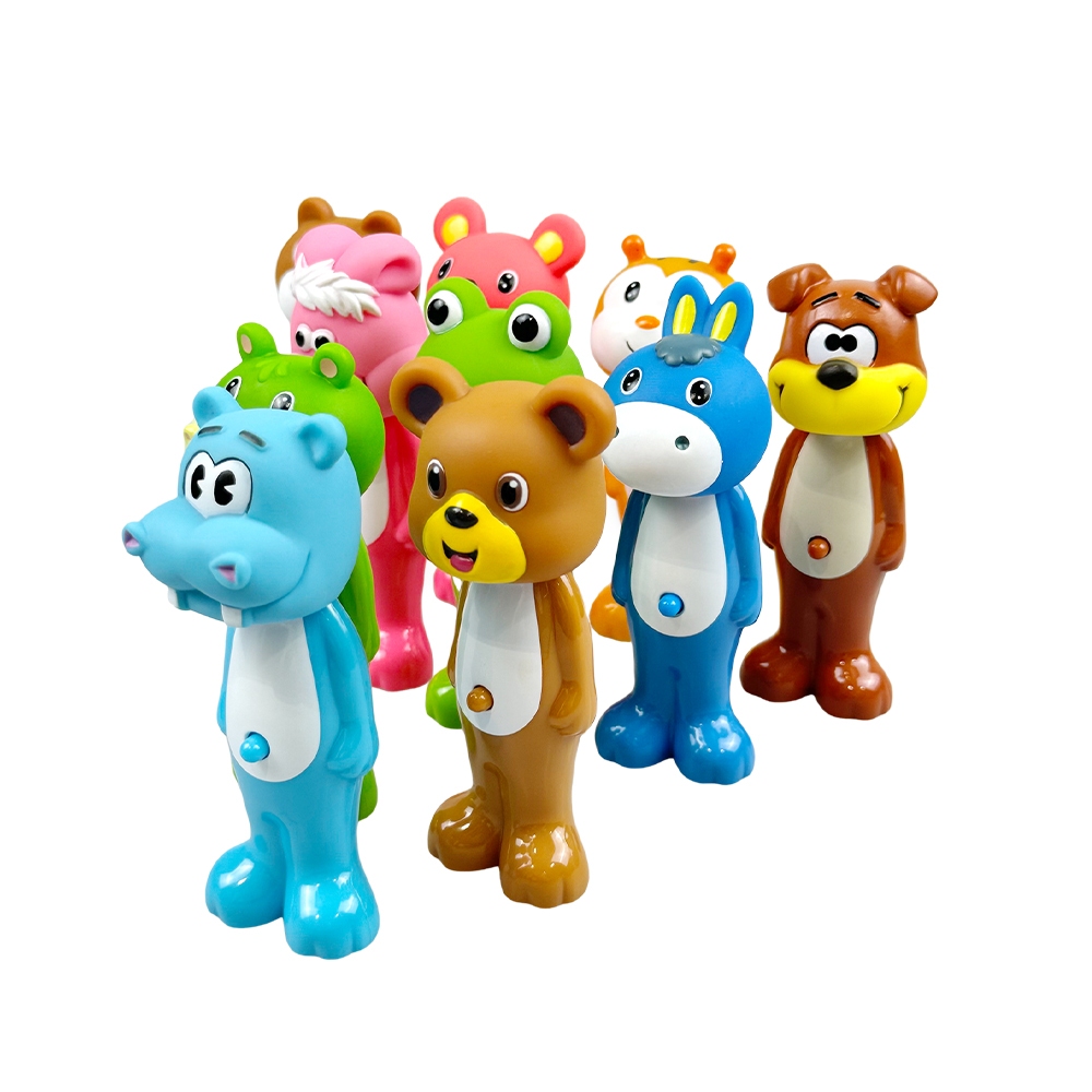 แปรงสีฟัน ด้ามจับยืดหดได้ ลายสัตว์น่ารัก สําหรับเด็ก - รูปที่ 5