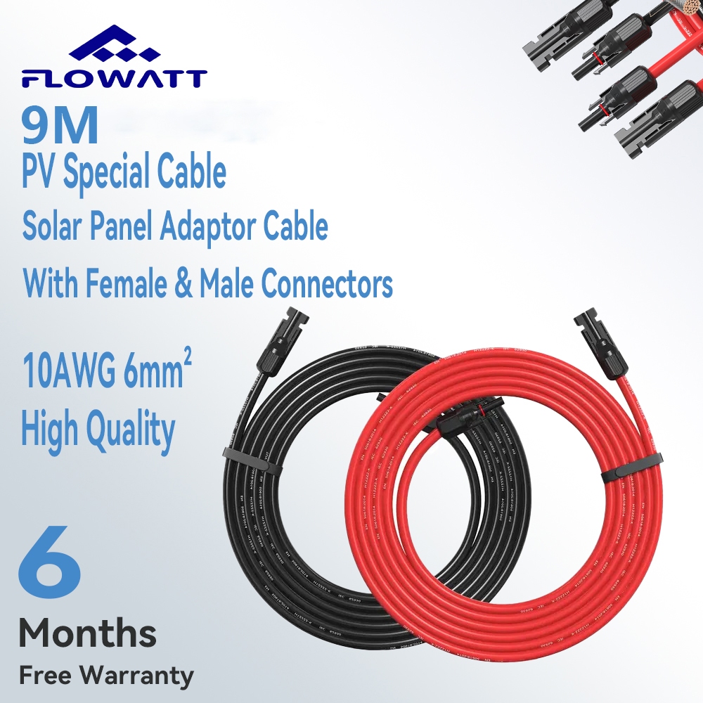 Powmr 10AWG 9M สายต่อขยายพลังงานแสงอาทิตย์ทองแดงดีบุก PV สําหรับตัวควบคุมพลังงานแสงอาทิตย์สายแผงโซลา