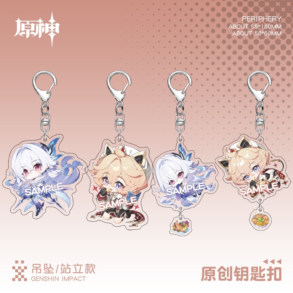 เกม Genshin Impact Dahlia Skirk พวงกุญแจรูปพวงกุญแจอะคริลิคพวงกุญแจจี้น่ารัก