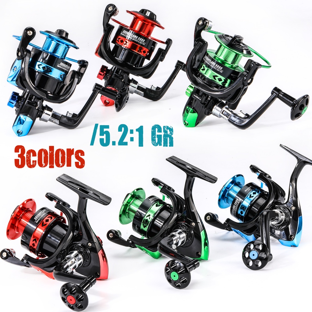 Spinning Fishing Reel Sougayilang ขนาด 1000-5000 อัตราเกียร์ 5.2:1 กะบังจากอะลูมิเนียม สําหรับตกปลา