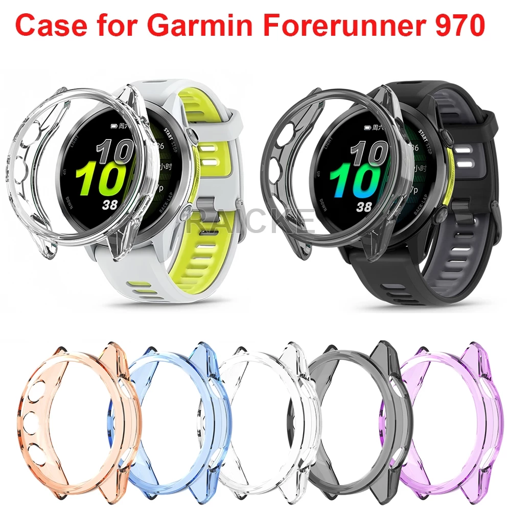 กรณี TPU อ่อนครึ่งเชลล์กรอบป้องกันหน้าจอสำหรับ Garmin Forerunner 970