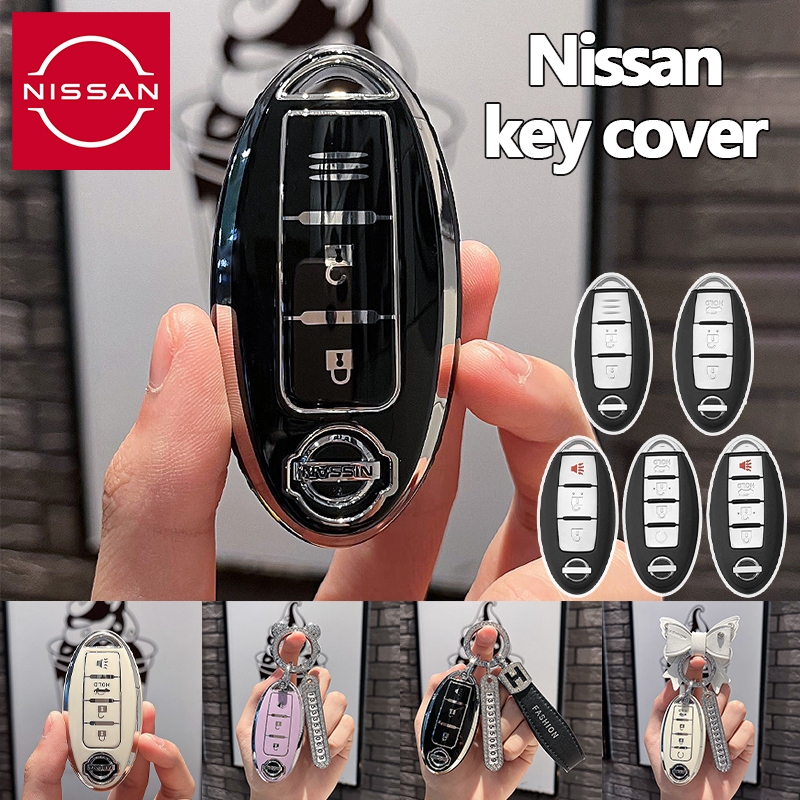 ฝาครอบกุญแจ Nissan สําหรับ navara/note/juke/almera/kicks/march/cube/teana/tiida/np300/pulsar/lavina/micra/murano/alsissa/x-ฝาครอบกุญแจรีโมทรถยนต์