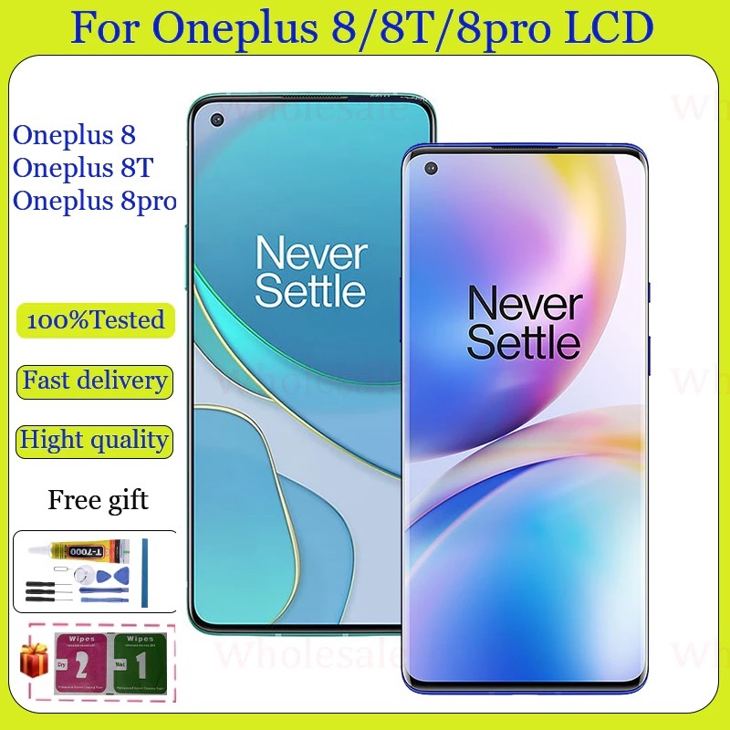 AMOLED สําหรับ OnePlus 8 Oneplus 8T Oneplus 8 Pro จอแสดงผล LCD หน้าจอสัมผัสเปลี่ยน