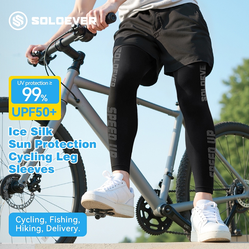 【TH Delivery】SOLOEVER ปลอกขาปั่นจักรยานผ้าไหมน้ําแข็ง บล็อก ยูวี 99% กันลื่นและแห้งเร็วสําหรับกีฬากลางแจ้ง