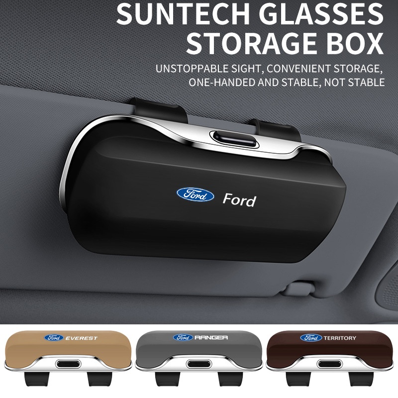 Ford Car sunshade high-end กล่องแว่นตาในรถแว่นตากันแดดกล่องแบบพกพา Fiesta Ranger T6/T7/T8 Focus Territory Everest Ecosport Ka Focus Fusion