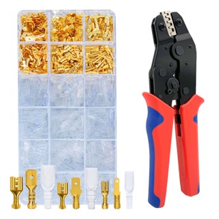 คีมย้ําสายไฟ 23-16AWG เครื่องมือย้ําวงล้อรถยนต์, พร้อมเทอร์ม…