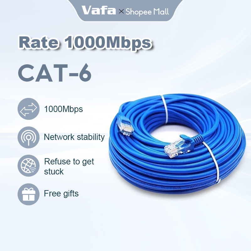 รับประกันหนึ่งปี สายLAN CAT6 สาย LAN วิ่งสเปคเต็ม 1m/2m/3m/5m/10m/20m/30m สาย LAN ที่ดีที่สุด สาย LA