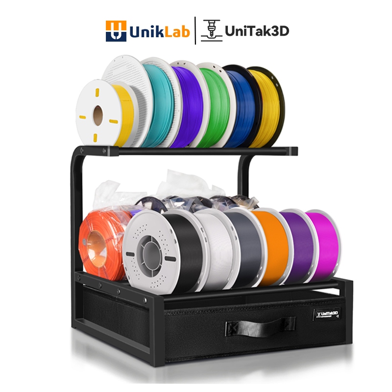 UniTak3D ชั้นวางเส้นพลาสติก 3 มิติ พร้อมลิ้นชักผ้า (สองชั้น) ใส่ได้มากกว่า 20 ม้วน