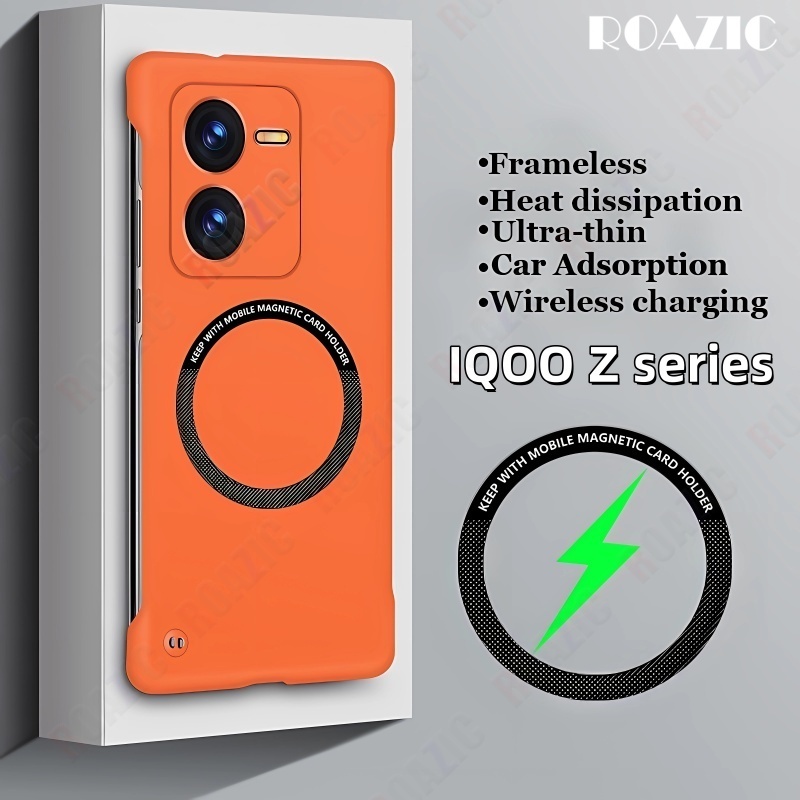 Frameless Matte Magnetic PC สําหรับ VIVO iQOO Z10 Z9 Turbo Plus Z9X Z7 Z7x Pro รถดูดซับกันกระแทกฝาหล