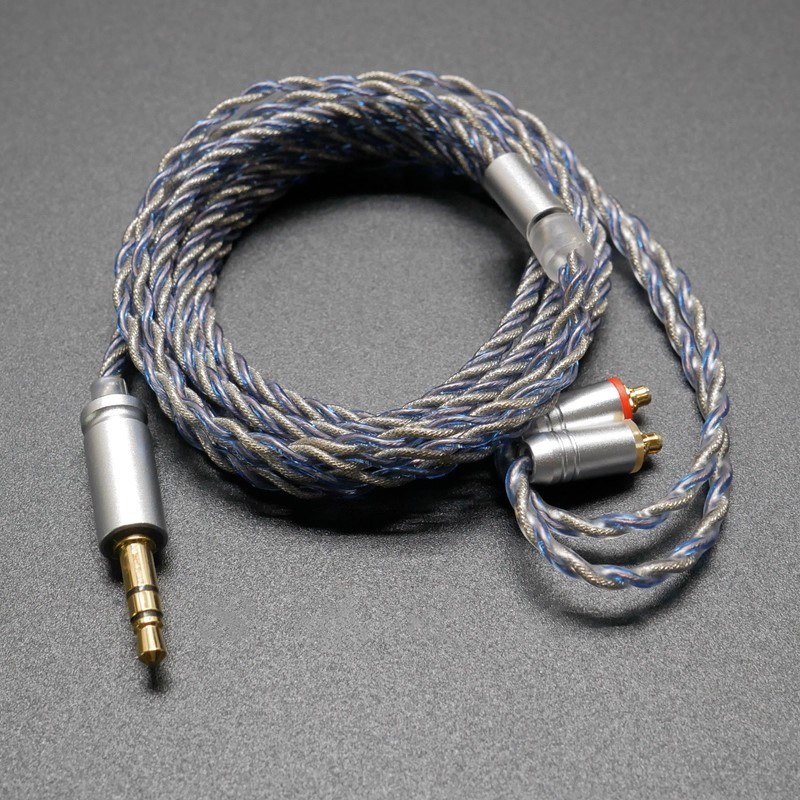 4 Strand Twisted เดี ่ ยวคริสตัลทองแดงเงินชุบเงินฟอยล ์ ลวด 2Pin MMCX QDC สายหูฟัง