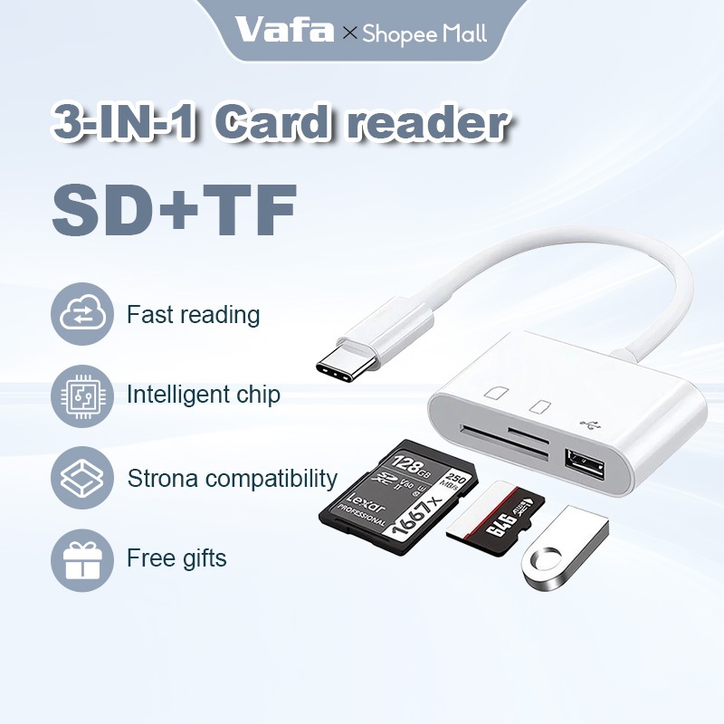 อะแดปเตอร์ OTG มัลติฟังก์ชั่นสามในหนึ่งเดียว Type-c micro los การ์ดหน่วยความจําโทรศัพท์มือถือ 2.0 USB + SD + เครื่องอ่านการ์ด TF