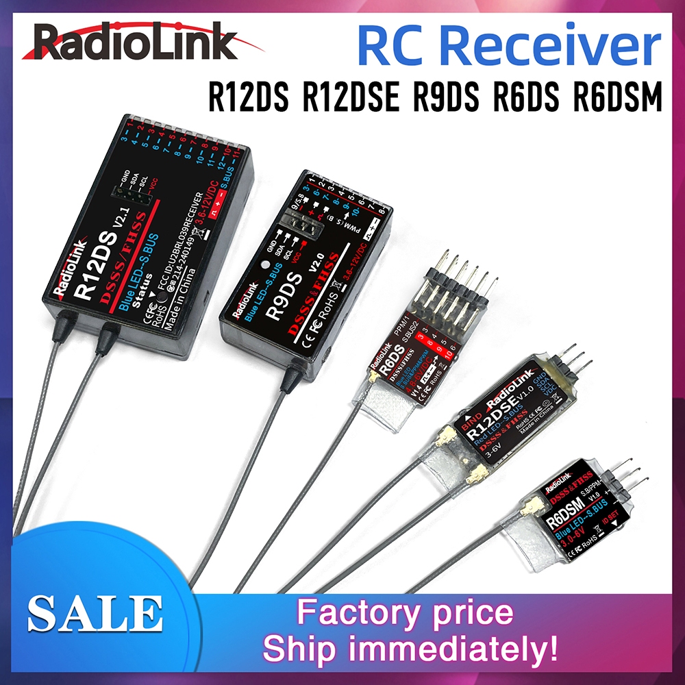 Radiolink RC Receiver R12DS R12DSE R9DS R6DS R6DSM 2.4G 6/9/10/11/12CH Receiver สําหรับเครื่องส่งสัญ