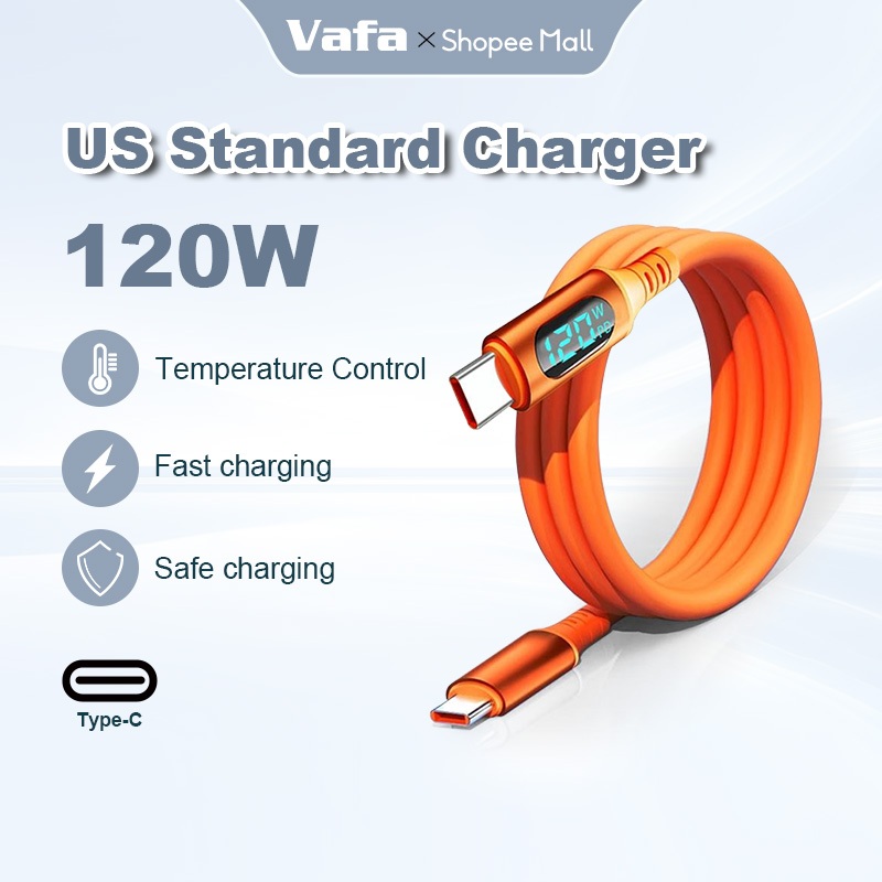 120W 6A USB ถึง Type C Type-C to C จอแสดงผลดิจิตอลข้อมูลสาย QC PD Fast Charger ข้อมูลสายสําหรับ lOS Huawe