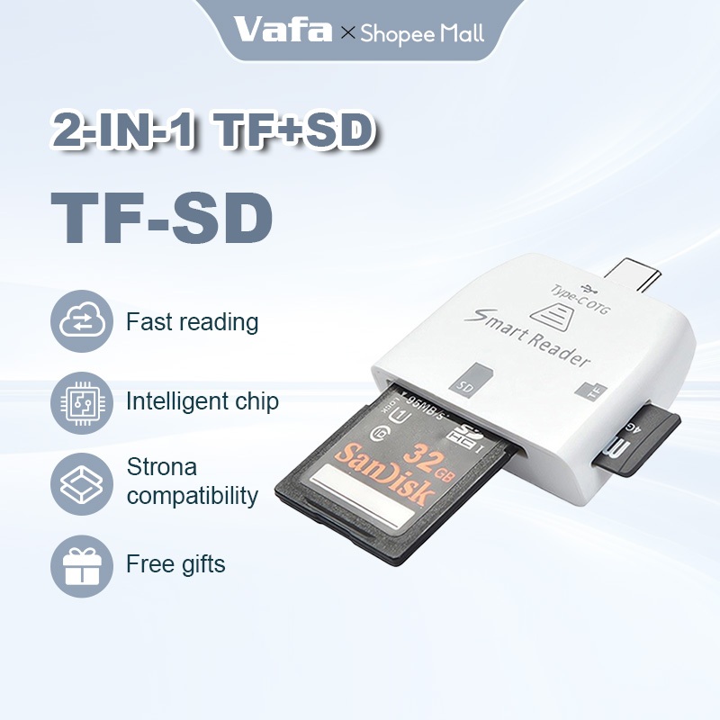 อะแดปเตอร์ฮาร์ดไดรฟ์อัจฉริยะ TF Type-c/sd Smart Card Reader adapter