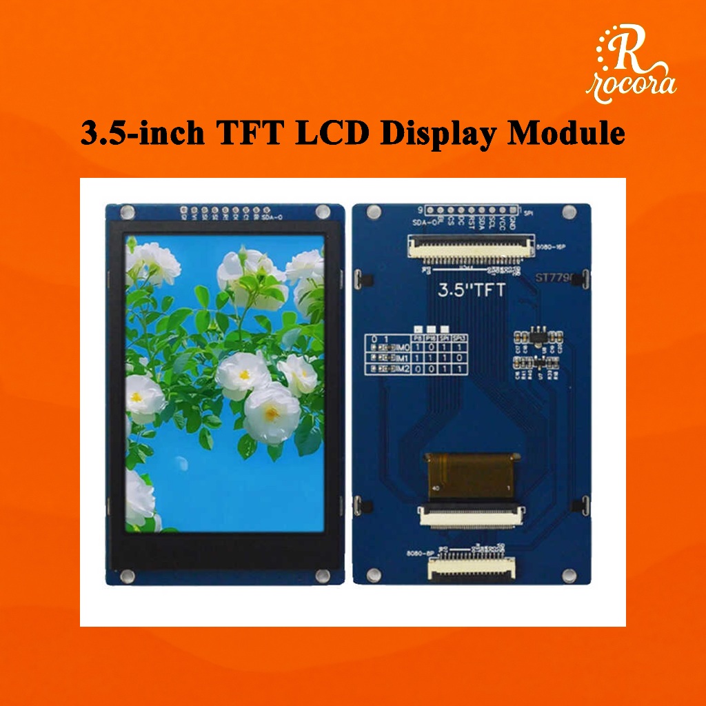 โมดูลจอแสดงผล TFT LCD ขนาด 3.5 นิ้ว 320x480 Full-Color ST7796 Driver SPI/Parallel อินเทอร์เฟซกรอบโลห