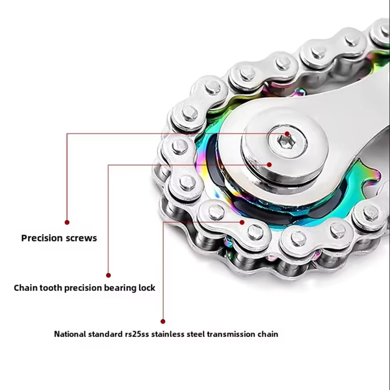 1PC โลหะ Hand Spinner โซ่เกียร์, Fidget Spinner, Adulto EDC Fidget Brinquedos, Focus ADHD เครื่องมือ, สํานักงานความเครียดบรรเทาโลหะปลายนิ้ว Gyroscope Rotator - รูปที่ 4