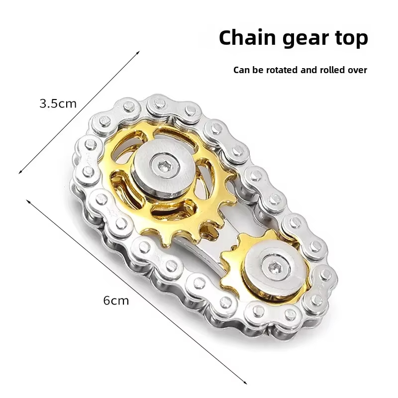 1PC โลหะ Hand Spinner โซ่เกียร์, Fidget Spinner, Adulto EDC Fidget Brinquedos, Focus ADHD เครื่องมือ, สํานักงานความเครียดบรรเทาโลหะปลายนิ้ว Gyroscope Rotator - รูปที่ 3