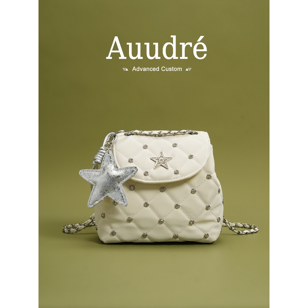 Auure Diamond Chain Backpack Women Mini Backpack Travel School Bag