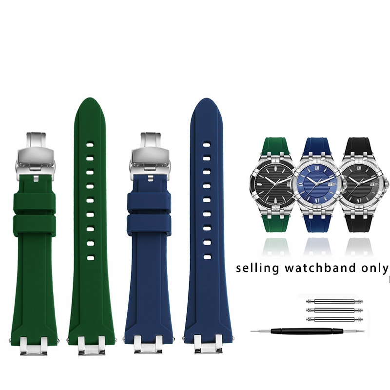 DIY สายนาฬิกาซิลิโคนสําหรับ Maurice Lacroix IKON QUARTZ series AI1008 สายนาฬิกาซิลิโคนพร้อมอินเทอร์เ