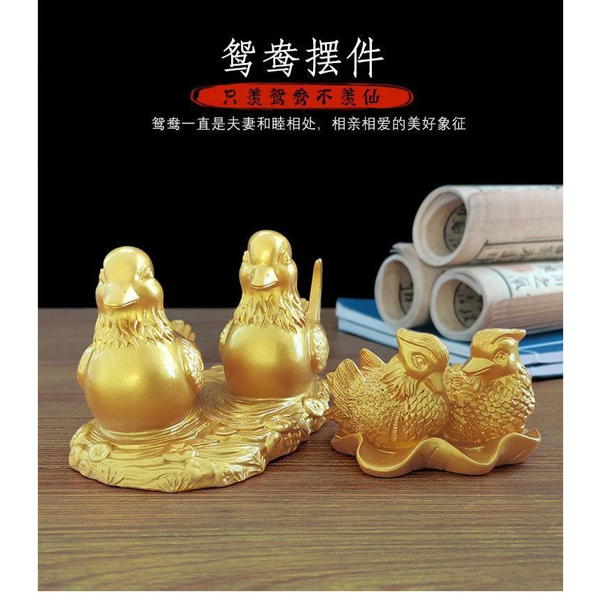 เครื่องประดับ คู่เป็ดแมนดารินเล่นน้ําบ้านสร้างสรรค์งานแต่งงานตกแต่งห้องสก์ท็อปของขวัญ