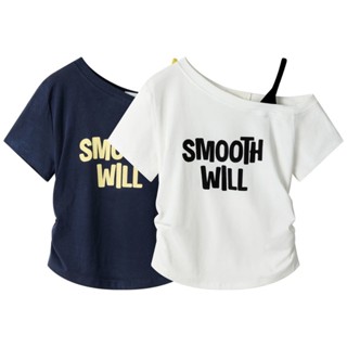 เสื้อยืดแขนสั้นแบบสายเดี่ยว สไตล์อเมริกัน สำหรับผู้หญิง กระช…