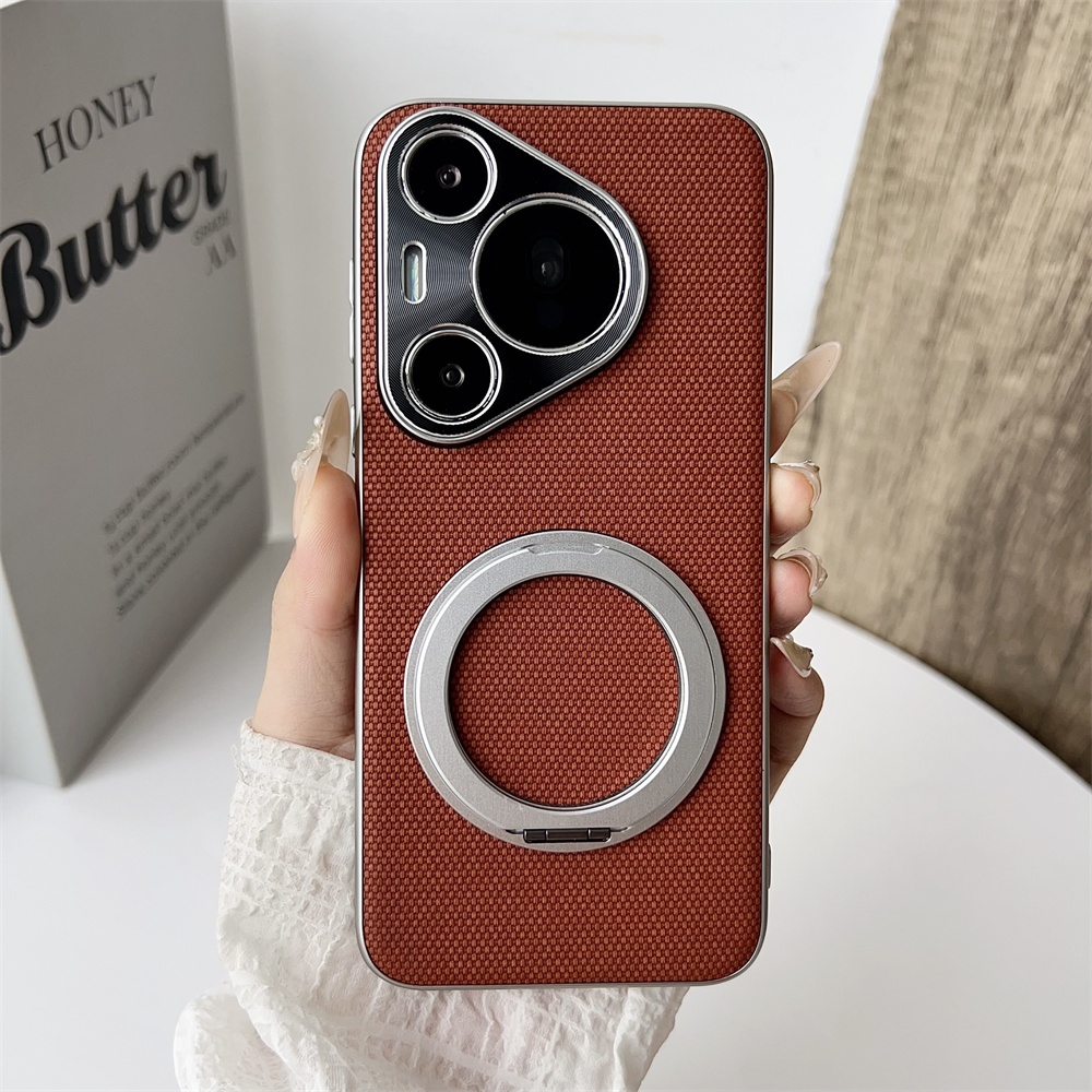 สําหรับ Huawei Pura 70 80 Ultra 70 80 Pro กรณีหนังหรูหราขนาดใหญ่รูป้องกันปกหลังสําหรับ Huawei nova 14 Ultra 14 Pro เคสโทรศัพท์พร้อมที่วางแม่เหล็กชาร์จไร้สาย