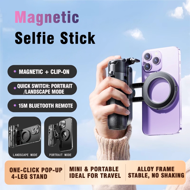 4-in-1Mini Selfie Stick มัลติฟังก์ชั่นแม่เหล็ก Selfie Stick แม่เหล็กโทรศัพท์ขาตั้งกล้องขาตั้งกล้องขาตั้งกล้อง gimbal ขาตั้งกล้องพร้อมรีโมทไร้สาย ราคา ถูกที่สุด ดีลบีเคเค
