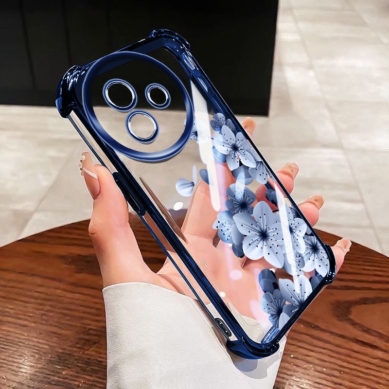 YBD Anti Fall สี่มุมสําหรับ Vivo Y39 5G Y38 Y58 T3X 5G เคสโทรศัพท์ใสภาพวาดสีน้ํามันสไตล์ดอกไม้ (พร้อมการป้องกันเลนส์) - รูปที่ 5