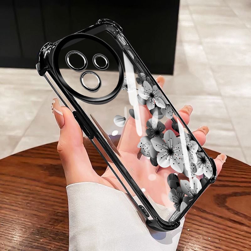 YBD Anti Fall สี่มุมสําหรับ Vivo Y39 5G Y38 Y58 T3X 5G เคสโทรศัพท์ใสภาพวาดสีน้ํามันสไตล์ดอกไม้ (พร้อมการป้องกันเลนส์) - รูปที่ 6