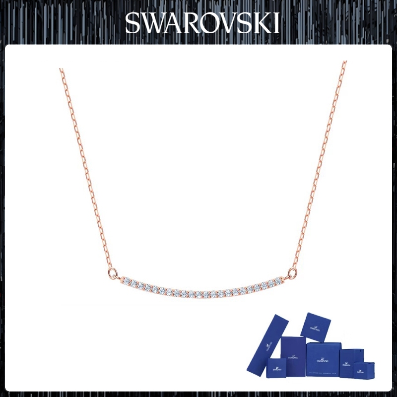 ::: SWAN ONLY Smile Crystal Smiley Face Ladies Necklace All-Match Jewelry