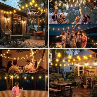 Lumival Solar ไฟสตริงโซล่าเซลล์ ST38 ไฟวินเทจLED หลอดไฟ ไฟปิงปอง ไฟประดับสวน ประหยัดมาก ทนแดด IP65 กันน้ำ เหมาะสำหรับภายนอกอาคาร