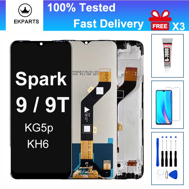 สําหรับ Tecno Spark 9 KG5p 9T KH6 จอแสดงผล LCD WIth Touch Screen Digitizer Assembly Replacement