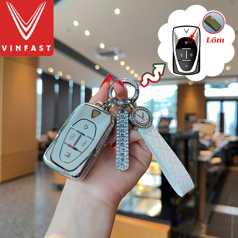Vinfast เคสกุญแจรถ Vinfast VF E34 ฝาครอบกุญแจ Vinfast VF7/VF8/VF9/VF E34 Remote Key Case