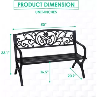 Garden Bench ม้านั่งกลางแจ้ง Patio Bench สําหรับกลางแจ้งโลหะ Porch Clearance ทํางาน Entryway เฟอร์นิเจอร์โครงเหล็กสําหรับ Yard